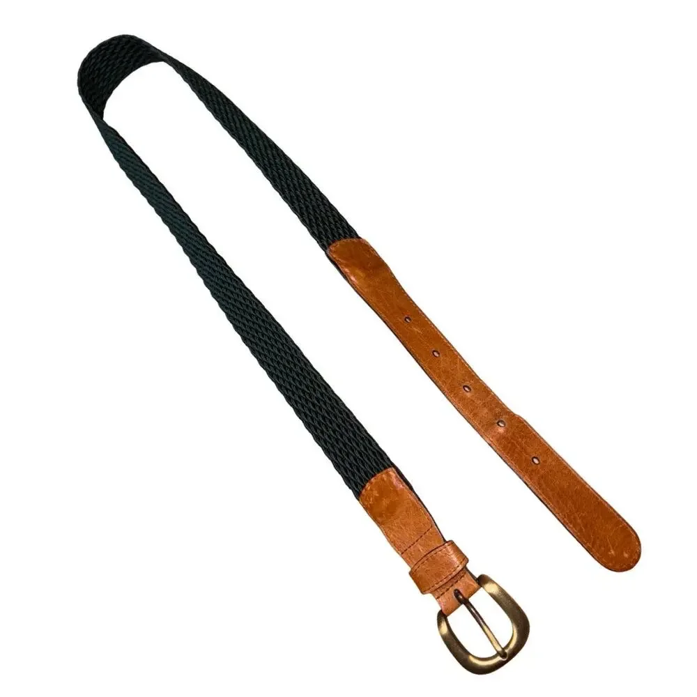 Scappino Green Nylon Leather Belt     Size: 36